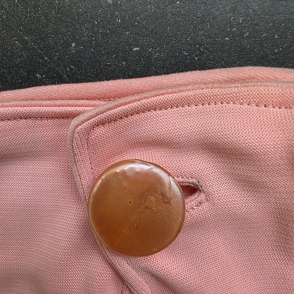 Vintage Formal Dress Gloves One Size Pink Button Wrist Length Retro Mid-Century